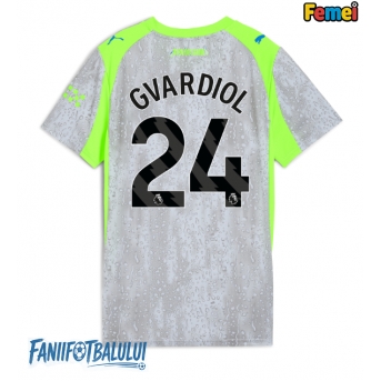Manchester City Josko Gvardiol #24 Tricou Fotbal Replică 2025-26 Femei Treilea